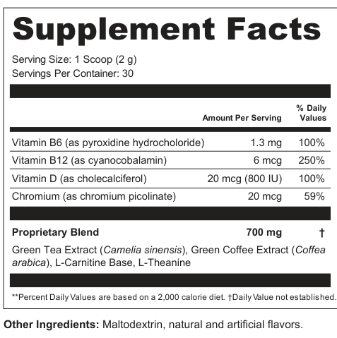 Supplement Facts for Arc Tread